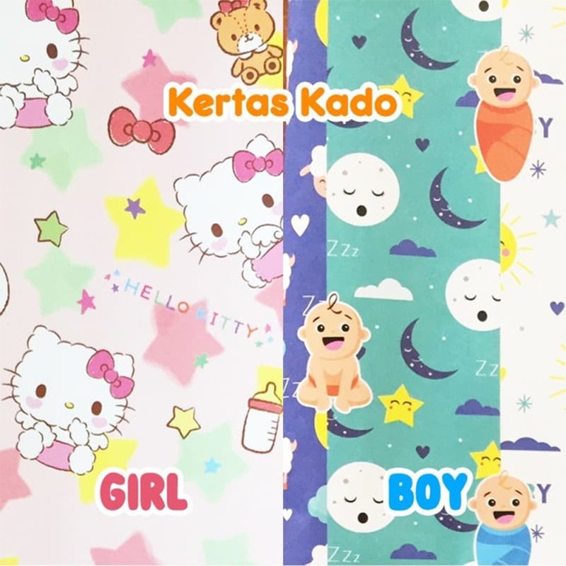 Kertas Kado Gift Wrap Packing Paket Hadiah Bayi Variasi Motif Terbaru