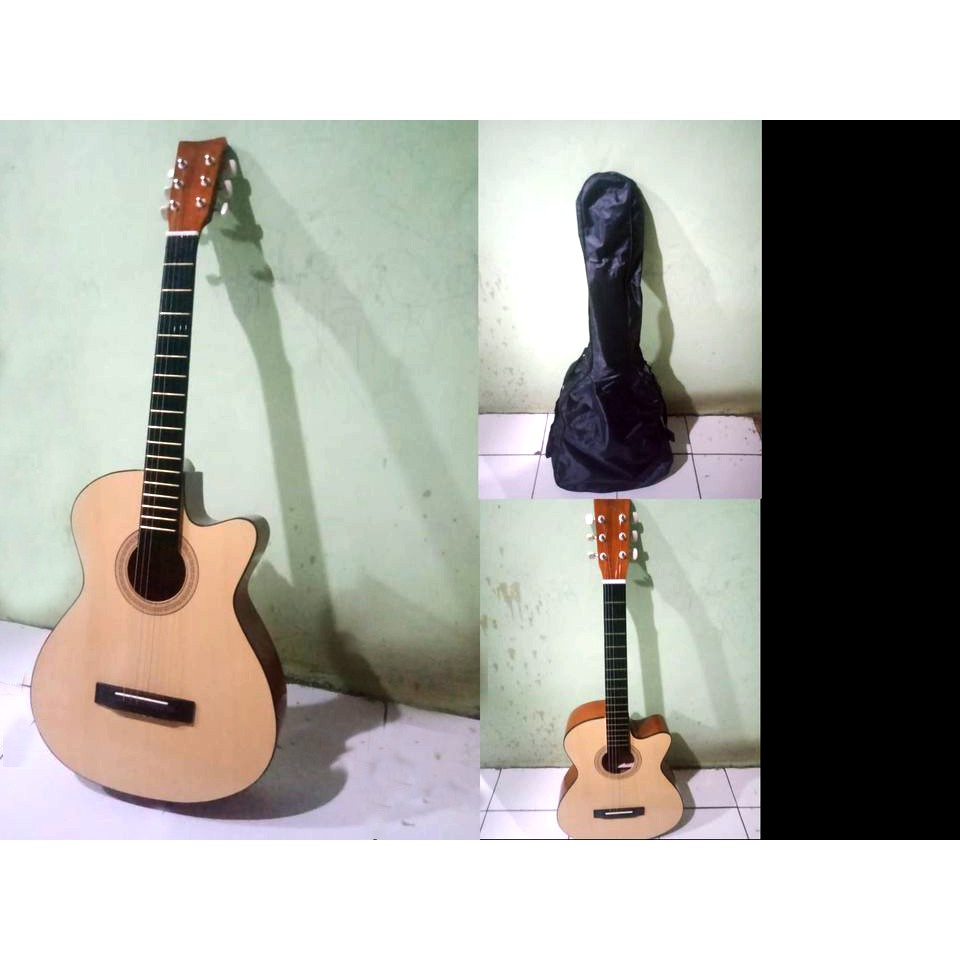 GITAR AKUSTIK 6 SENAR UNTUK PEMULA FREE TAS DAN PICK