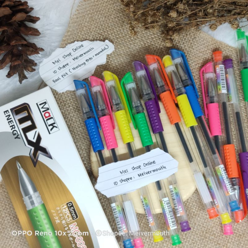 

Pulpen Gel MURAH Casing Warna Warni ISI 12Pcs