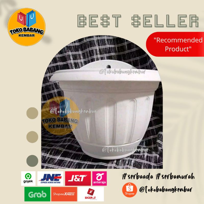 Pot Lion Star Lotus 6 Dinding Putih /Pot Lotus Putih