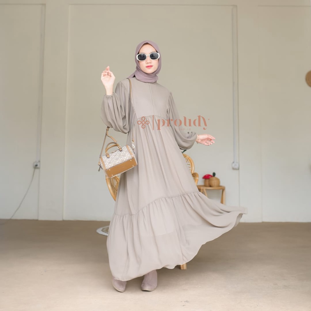 Kinan Dress / Dress Kekinian / Dress Simple / Dress Polos / Gamis Terbaru / Gamis Busui / Fashion Wanita