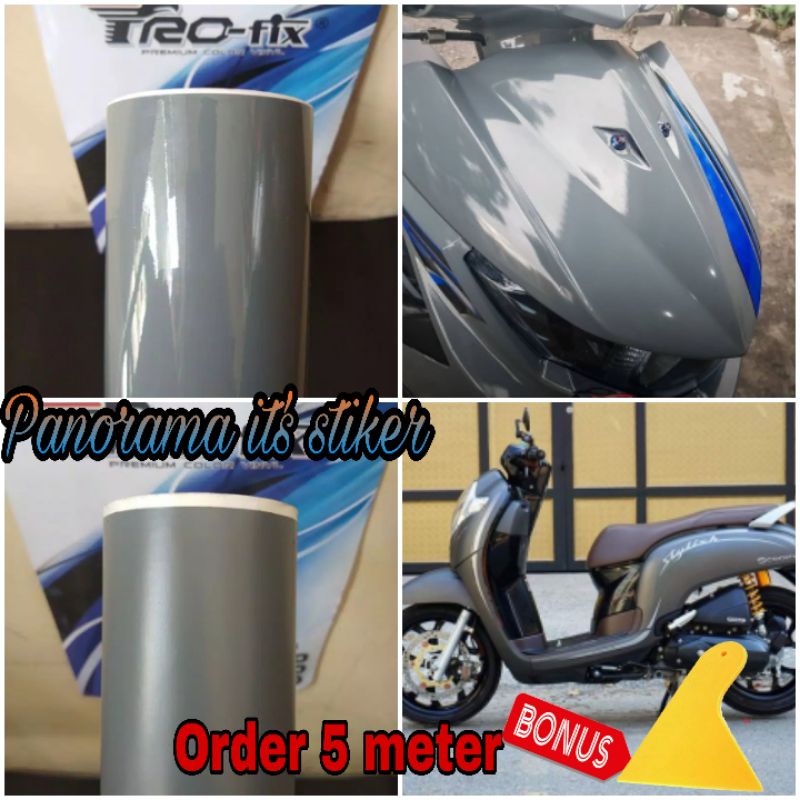 STIKER STICKER MOTOR ABU-ABU DOFF/GLOSSY /SCOTLET MOTOR GREY GLOSSY /STICKER ABU ABU KILAP /SEKOTLET