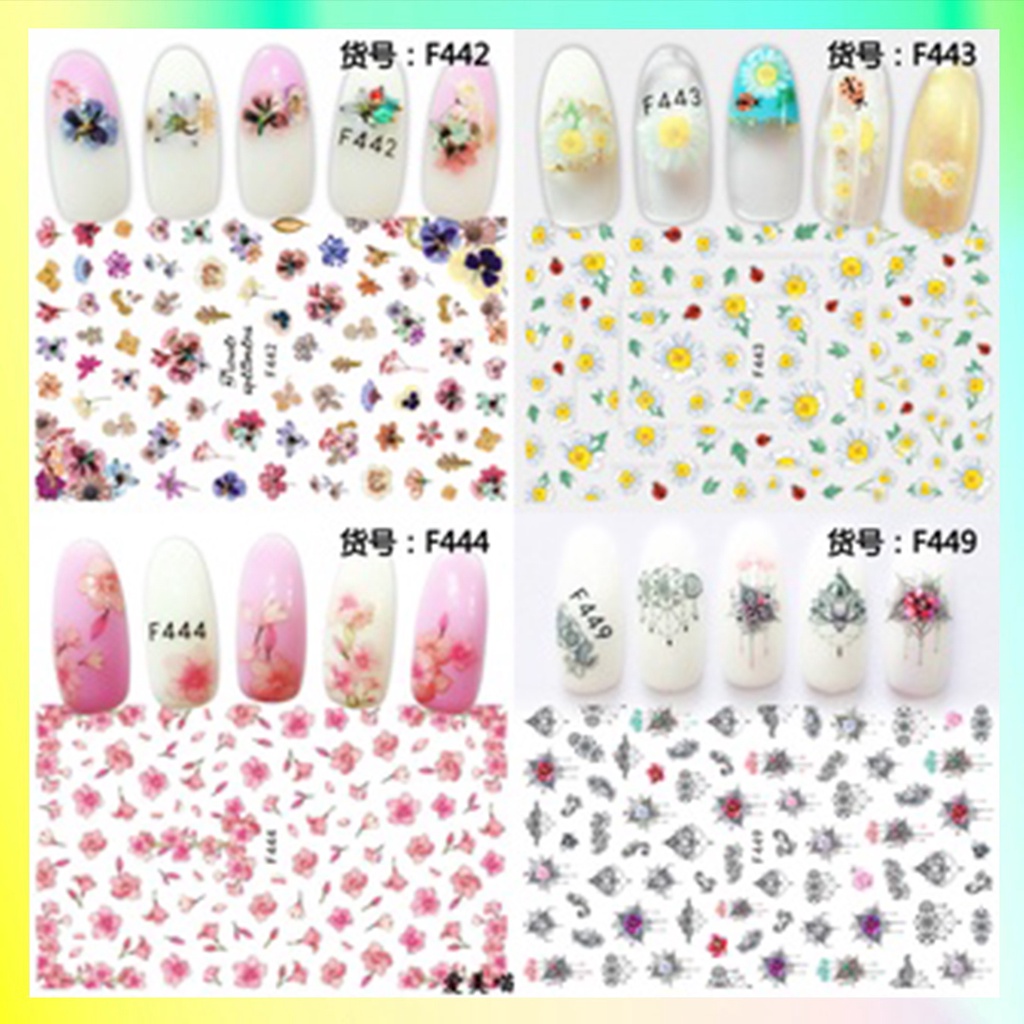 Stiker Kuku Bunga Flower Series Nail Art Sticker Durable KU032