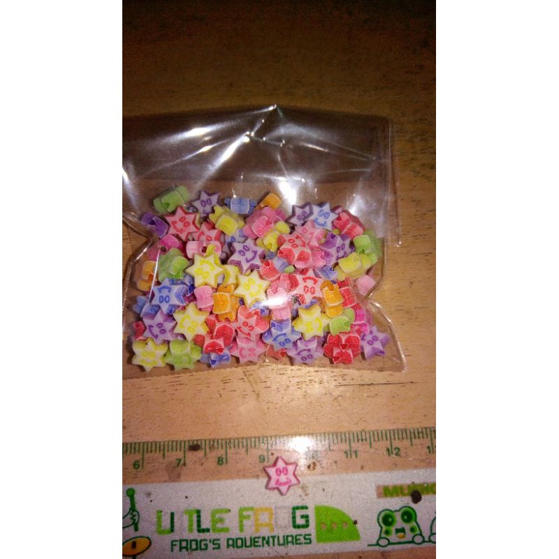 bahan membuat gelang, manik mote bintang,bundar,kupu