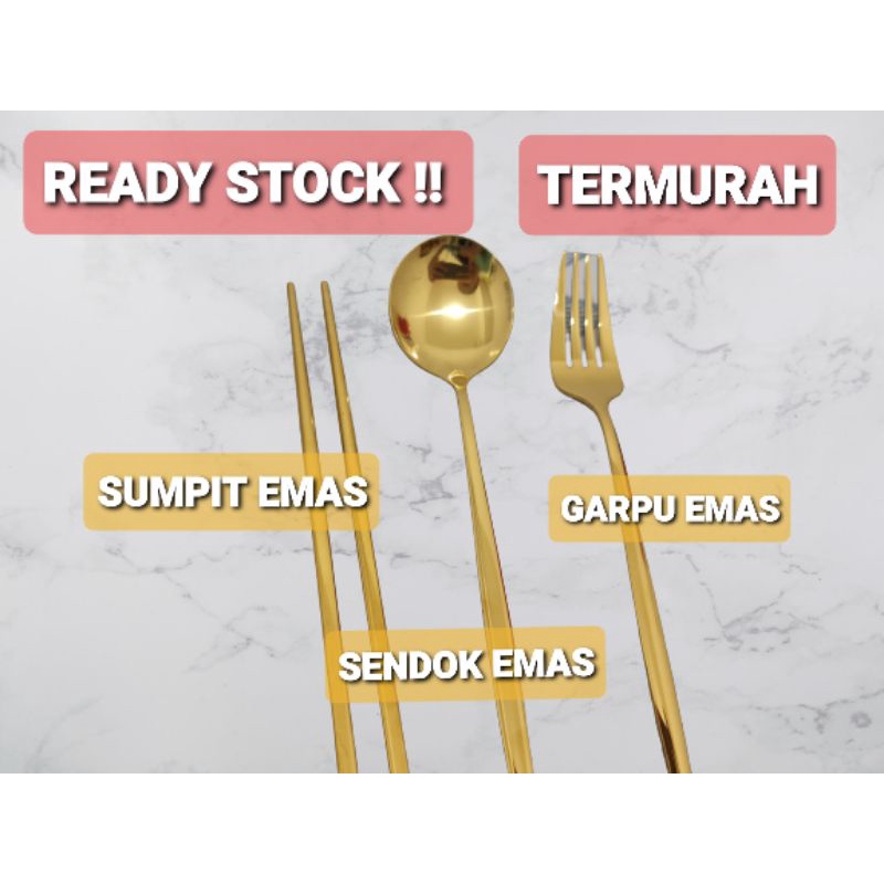 Sendok emas | Garpu emas | Sumpit emas