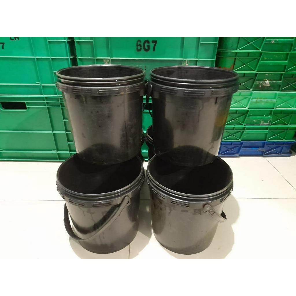 Ember plastik hitam bekas 5kg wadah ikan cupang pot tanaman hidroponik TANPA TUTUP