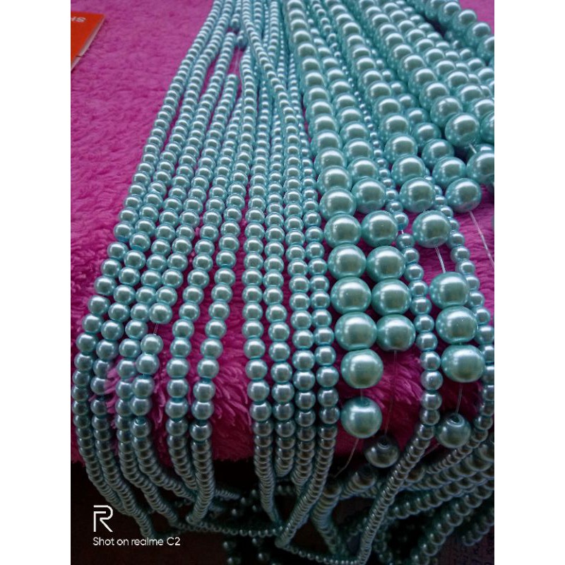 mutiara sintetis berat/ mutiara renteng ukuran 4,6,8 mm