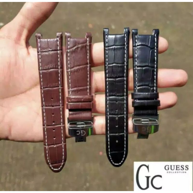 Strap Tali Jam Tangan GC Guess 22mm hitam coklat tali jam tangan kulit Guess coleksen