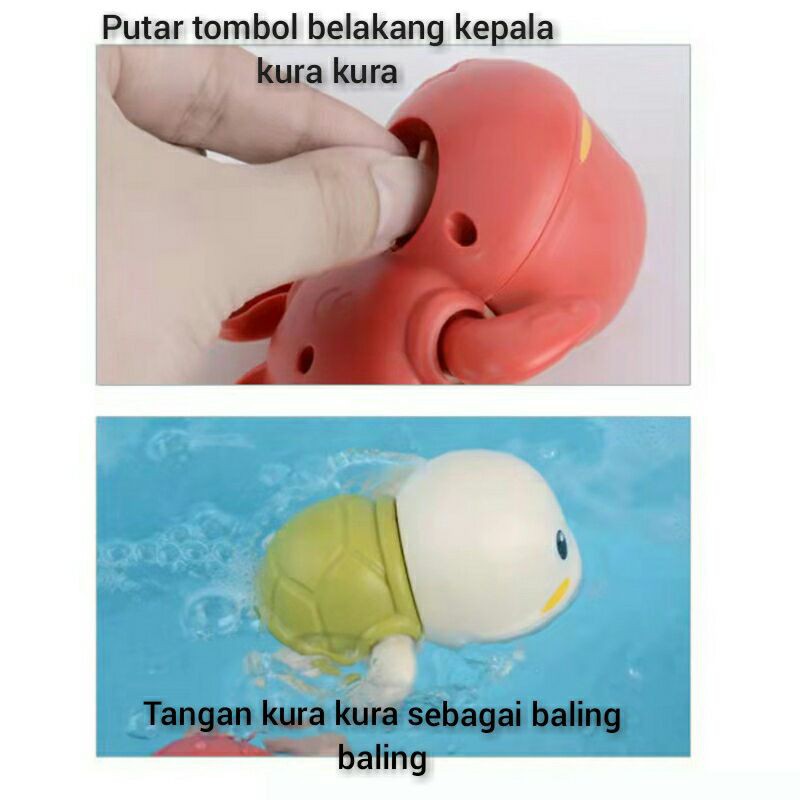 homimart I Mainan Mandi Anak Bayi Bentuk Kura &amp; Dolphin Berenang Di Kolam Renang / Bak Mandi Mainan Air Lucu