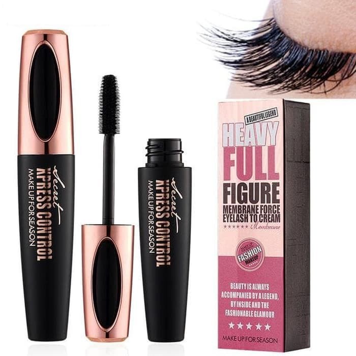 Mascara Anti Air Kepala Sikat Silikon 4D Untuk Bulu Mata Lentik Tahan Lama Secret Xpress Control