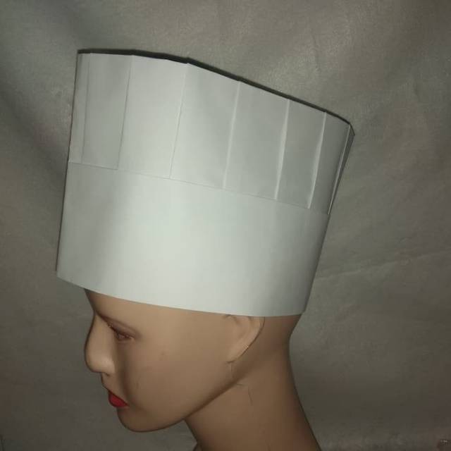 10 pcs chef hat topi koki kertas 15 cm