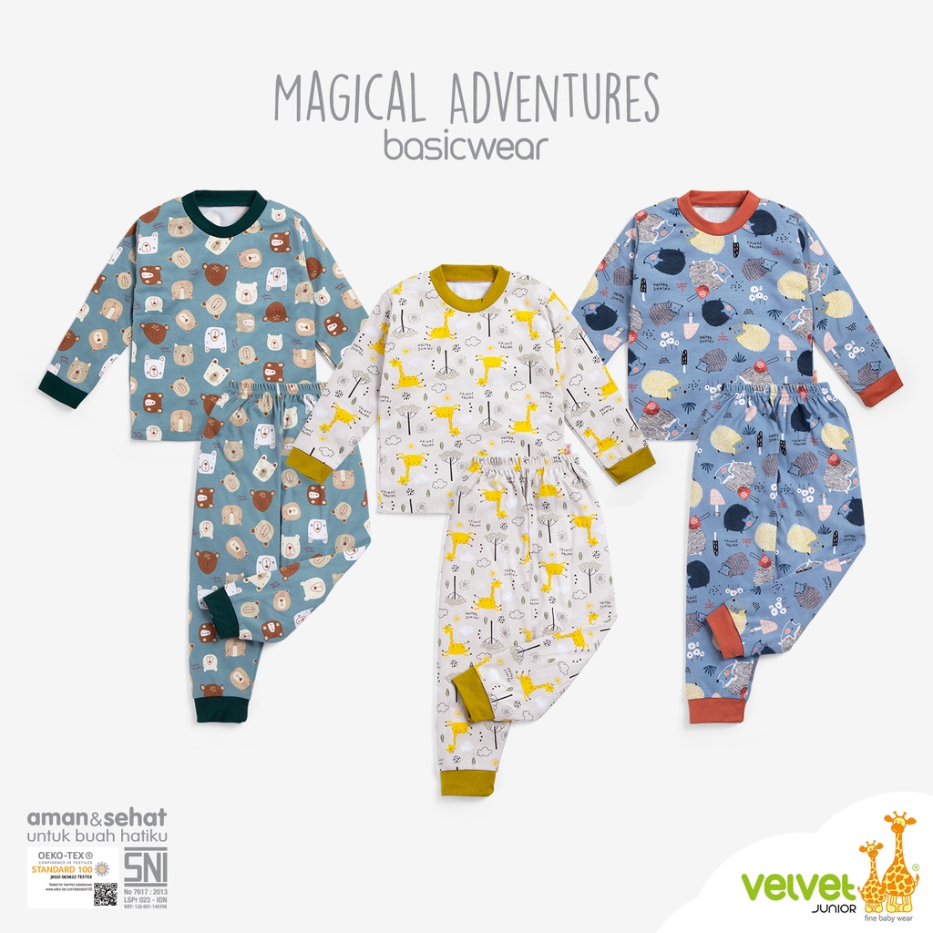 Velvet Junior Piyama Anak 2/3/4/5/6/7/8/9/10 Tahun Dream Wear Baju Tidur Anak Big Size - Kzl Stelan Panjang Bayi &amp; Anak NB/S/M/L/XL/XXL/7/8/9/10/11/12