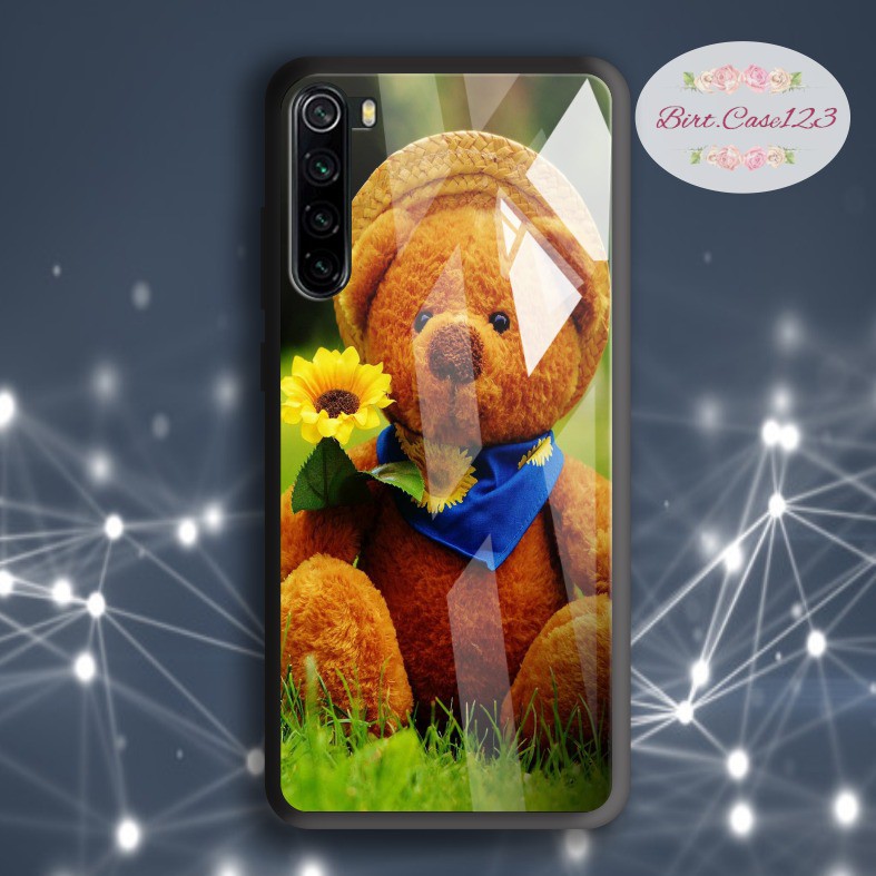 back case glass cute bears Oppo A3s A1k A5 A9 2020 A7 F9 A5s A31 A52 A53 A92 A37 A57 A59 A71 BC5383