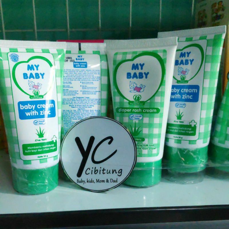 My baby Cream Zinc 50 g Diaper rash kream krim With Ruam popok aloe vera mom kemerahan iritasi ringan bayi anak kids mybaby