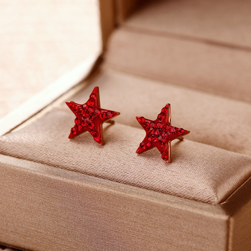 Anting stud bintang Titanium Korea Style Wanita Anti Karat