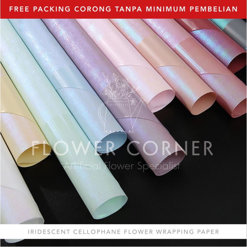 

5 LEMBAR Iridescent Cellophane Flower Wrapping Paper Kertas Buket Bunga (FW003)