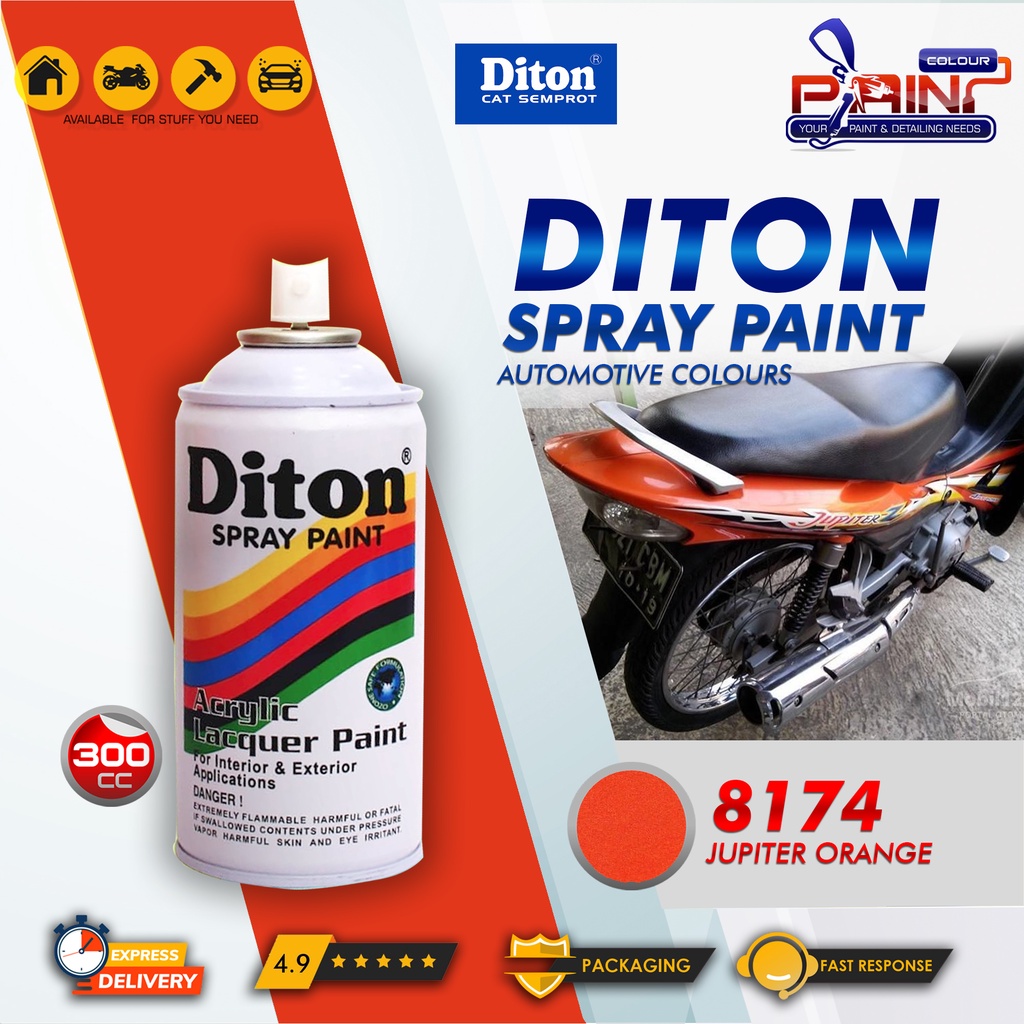 Diton 8174 Jupiter Orange Cat Semprot/Pylox/Samurai Motor/Helm/Gundam