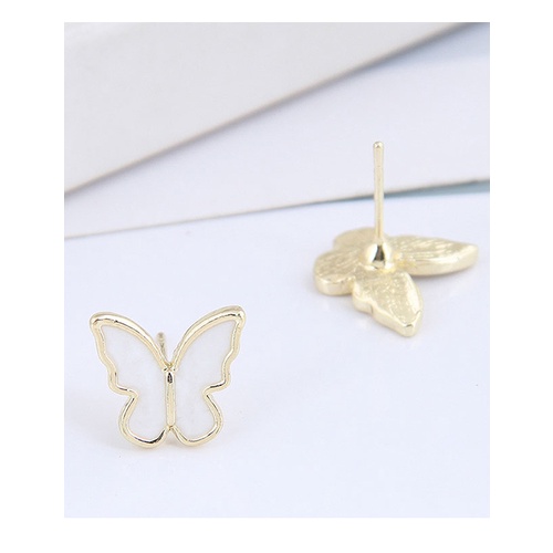 LRC Anting Tusuk Fashion Gold Color Butterfly Earrings A63247