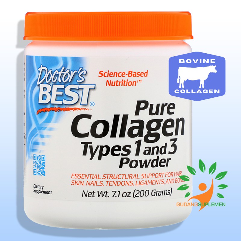 Doctor's Best PURE COLLAGEN Types 1 and 3 Powder 200g Bovine Kolagen
