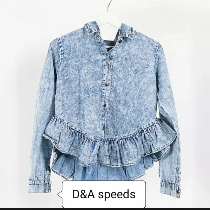 Atasan Jeans rempel / Atasan ABG / Baju Wanita / Jeans ABG / Jeans Rempel