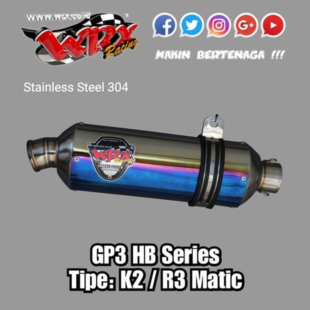 Silincer KNALPOT RACING WRX GP3 K2 Matic HB Diskon bac 9005