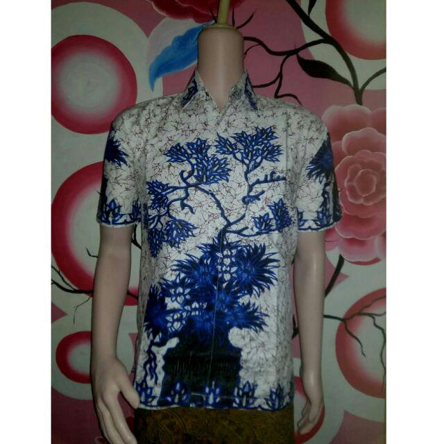 Kemeja Batik Pria Lengan Pendek Size M L Xl Xxl Bswart Batik Hrb026 Kenongo Hem Panjang Padi
