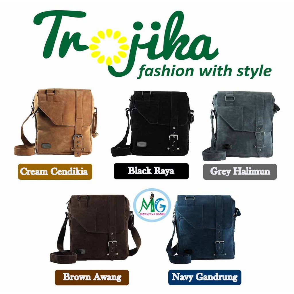 Trojika/Trojikaman/Tas selempang pria/tas laptop/tas kulit/sling bag