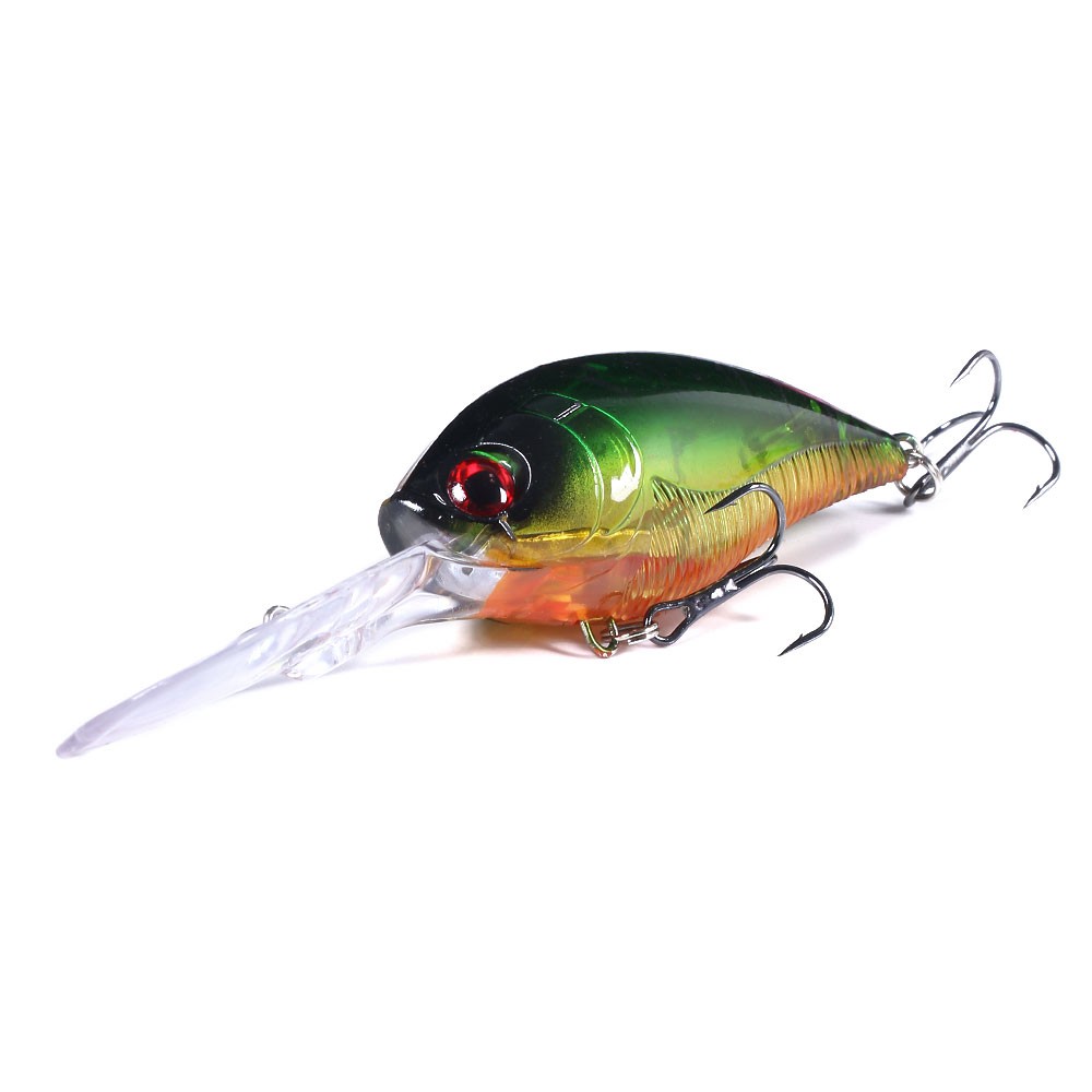 HENGJIA 1PCS Umpan Pancing Bentuk Ikan 3d Panjang 12.5cm Berat 20.5g Hard Crankbait Artificial Fishing Lure