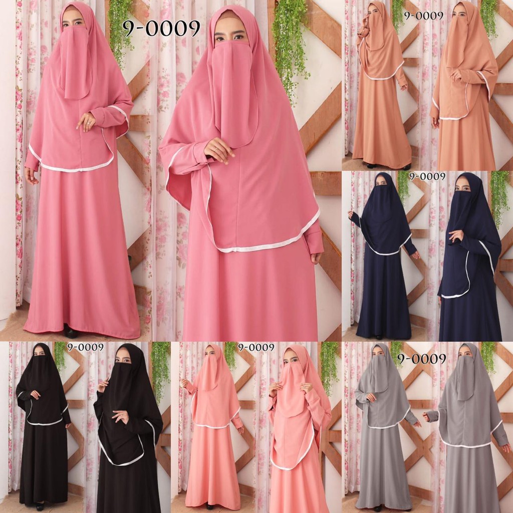 YSF -HITJAB Baju Gamis Syari Syar i Syar'i Cadar Set Baju Gamis Wanita 9-0009