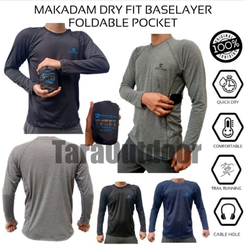 baselayer dry fit quick dry makadam