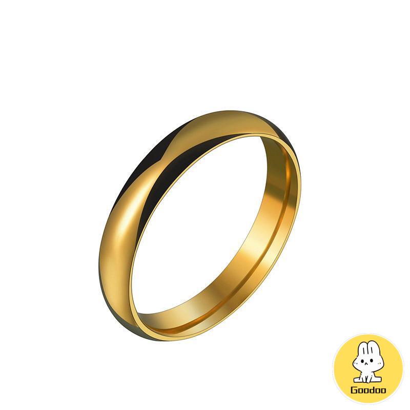 Asli 375 Grade Stainless Steel Couple Ring Titanium Gold Ring Hadiah Hari Valentine -Doo