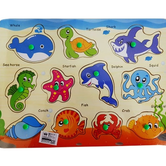 (BISA COD) Mainan Edukasi anak Puzzle Kayu Animal/ Mainan Bongkar Pasang 22-8 JIGSAW PUZZLE KAYU KNOB MAINAN KAYU EDUKASI EDUKATIF ANAK BAYI BALITA-NO 4