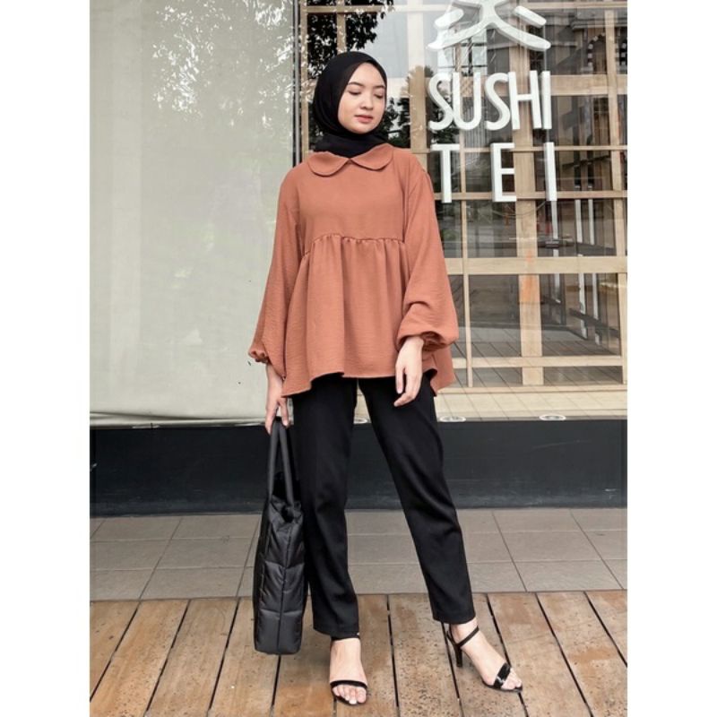 YURA BLOUSE / ATASAN WANITA KEKINIAN by Irma Fashion