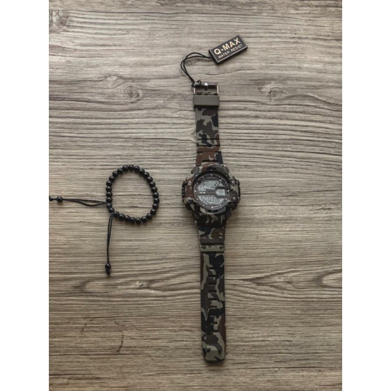jam tangan sport Q-MAX gratis gelang dan kalung (dhon store)