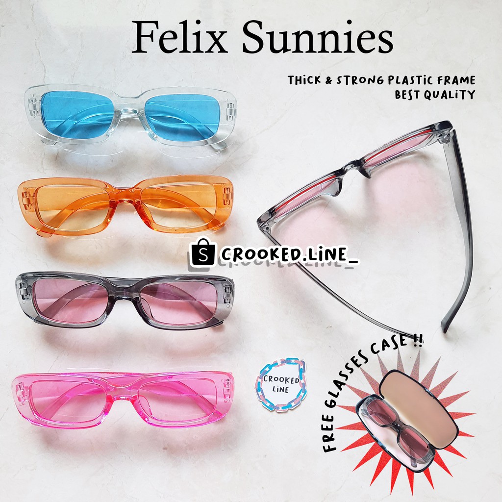 FELIX SUNNIES GLASSES SUNGLASSES SUN GLASSES KACAMATA KACA MATA Y2K CROOKED.LINE_