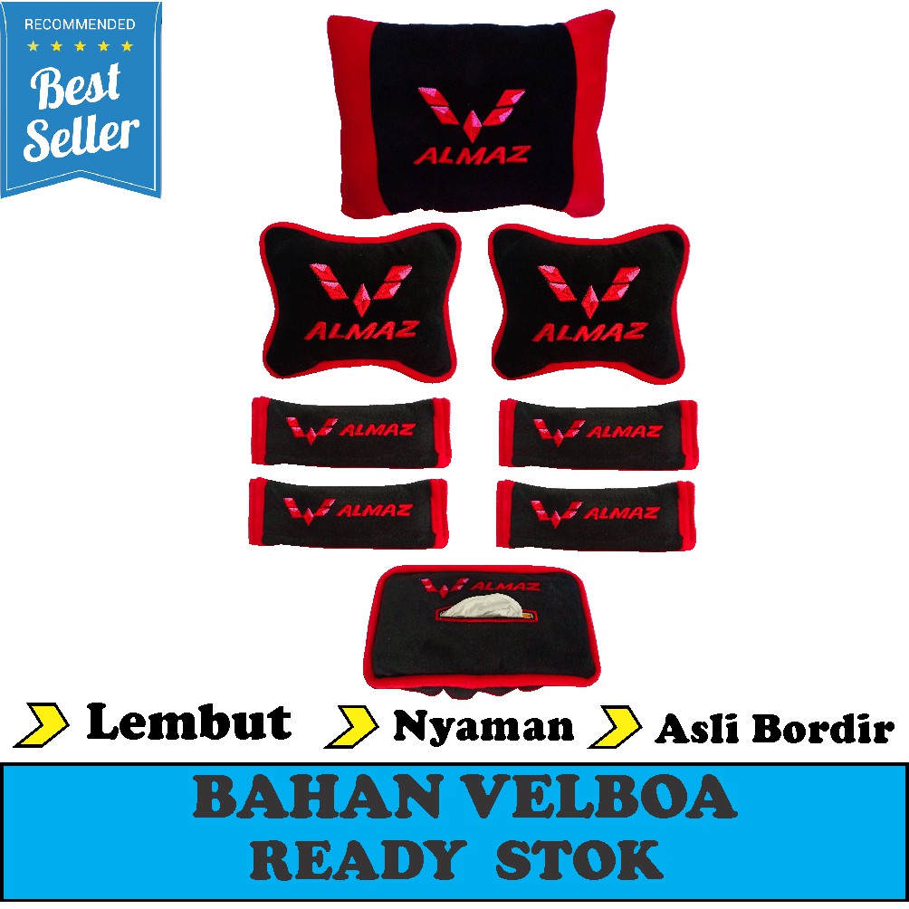 Bantal mobil ALMAZ Headrest mobil aksesoris interior Mobil Kode 6751