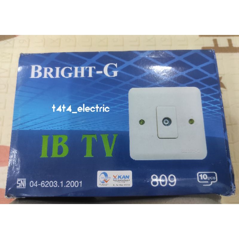 STOP KONTAK TV UNTUK TANAM TEMBOK MERK BRIGHT G ( WARNA CREAM ) SNI