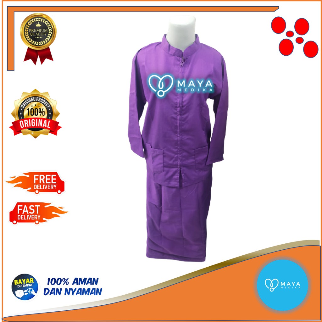 Baju OK / Ungu Terong / Lengan Panjang / Baju Resleting / Rok