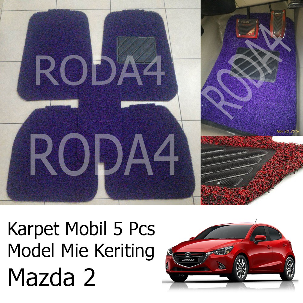 Karpet Mobil / Car Carpet / Floor Mats Universal Model Mie Keriting Mazda 2