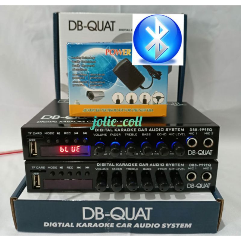 Parametrik preamp DB QUAT DBB-999EQ bluetooth bounus adaptor 12V siap pakai dirumah equalizer NEW
