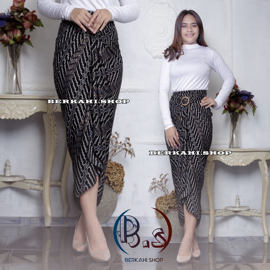 ROK LILIT BATIK PREMIUM GOLD FOIL / ROK BATIK MODERN / PARANG SILVER