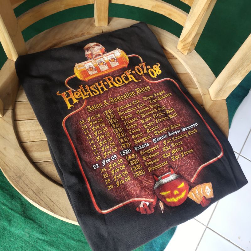 Kaos Band Vintage Second Helloween Tour Jakarta | Metallica Nirvana Kiss