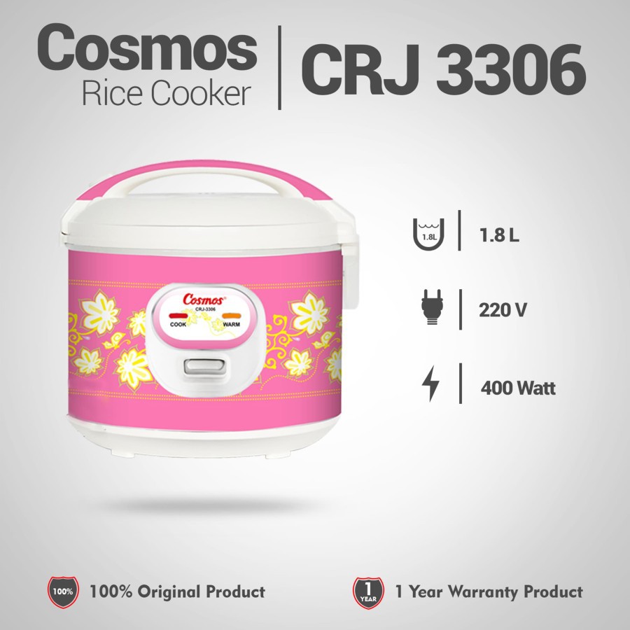 Magic Com Rice Cooker Cosmos 1.8L 1,8Liter CRJ3306 Anti Lengket