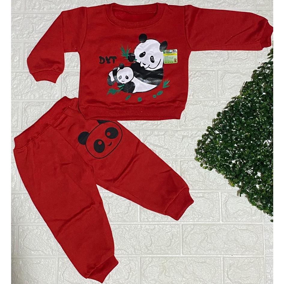 sweater anak lucu murah motif panda setelan 3-18 bulan