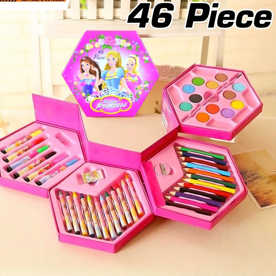 

New - Crayon Set 46 Pcs Crayon Oil Paste Pensil Warna Pensil Warna Lengkap Alat Mewarnai Alat Melukis CBTZ