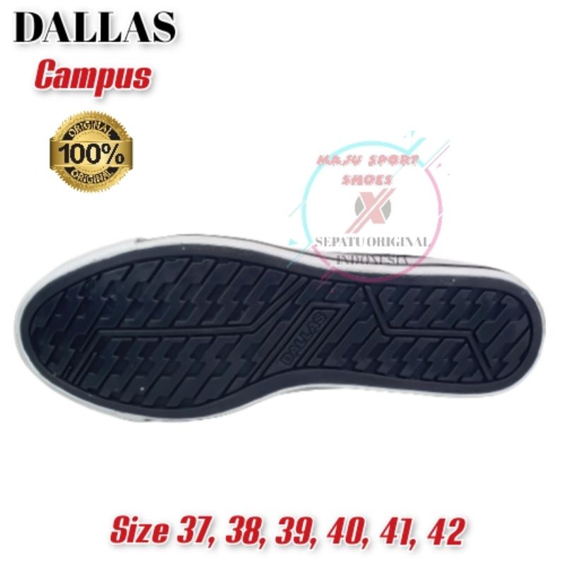 DALLAS CAMPUS - SEPATU SEKOLAH HITAM PUTIH PENDEK TINGGI PRIA DAN WANITA / SEPATU CASUAL SANTAI