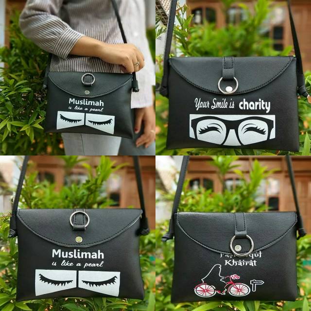 Tas sling bag eyelash