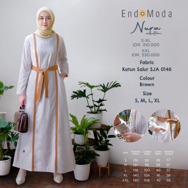 Gamis Endomoda Syari Nura, Yc124 & PP90