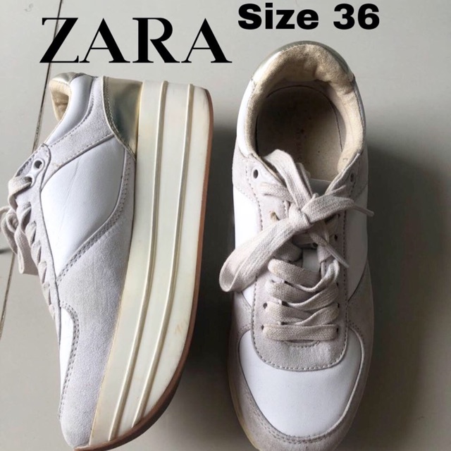 Zara white shoes branded original sepatu putih second preloved