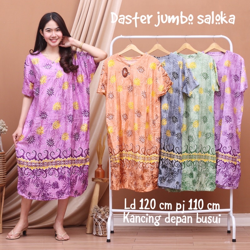 DASTER JUMBO ODREA NICOLETTA DADA KANCING BUSUI BIG SIZE RAYON HALUS ADEM LENGAN PENDEK-DSJ SALOKA